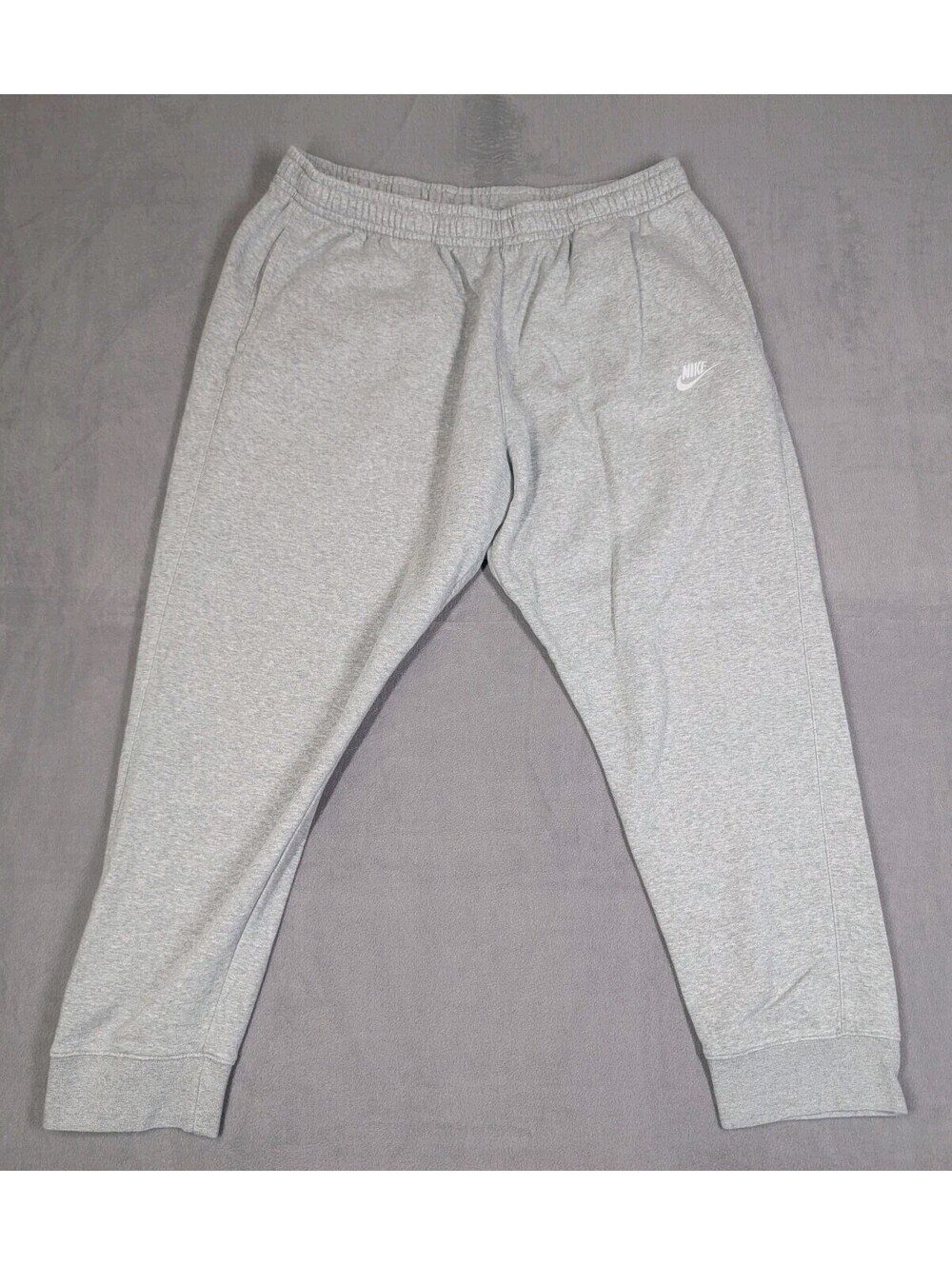 Nike Men 3XL Gray Club Fleece Jogger Sweatpants Embroidered Swoosh Casual Lounge